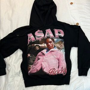 Black Hoodie with Pink A$AP Rocky graphic.